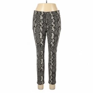 H & M Snakeskin Print Skinny Pants Gray Black Snake Pattern Size 6